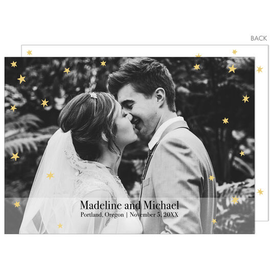 Twinkle Stars Photo Wedding Announcements
